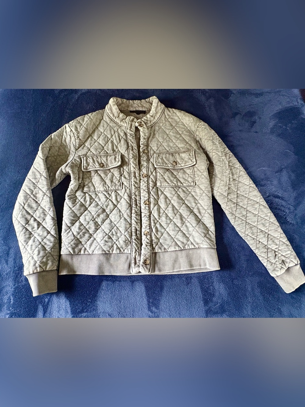 Jane and Delancey Quilted Puffer Jacket - Light Gray